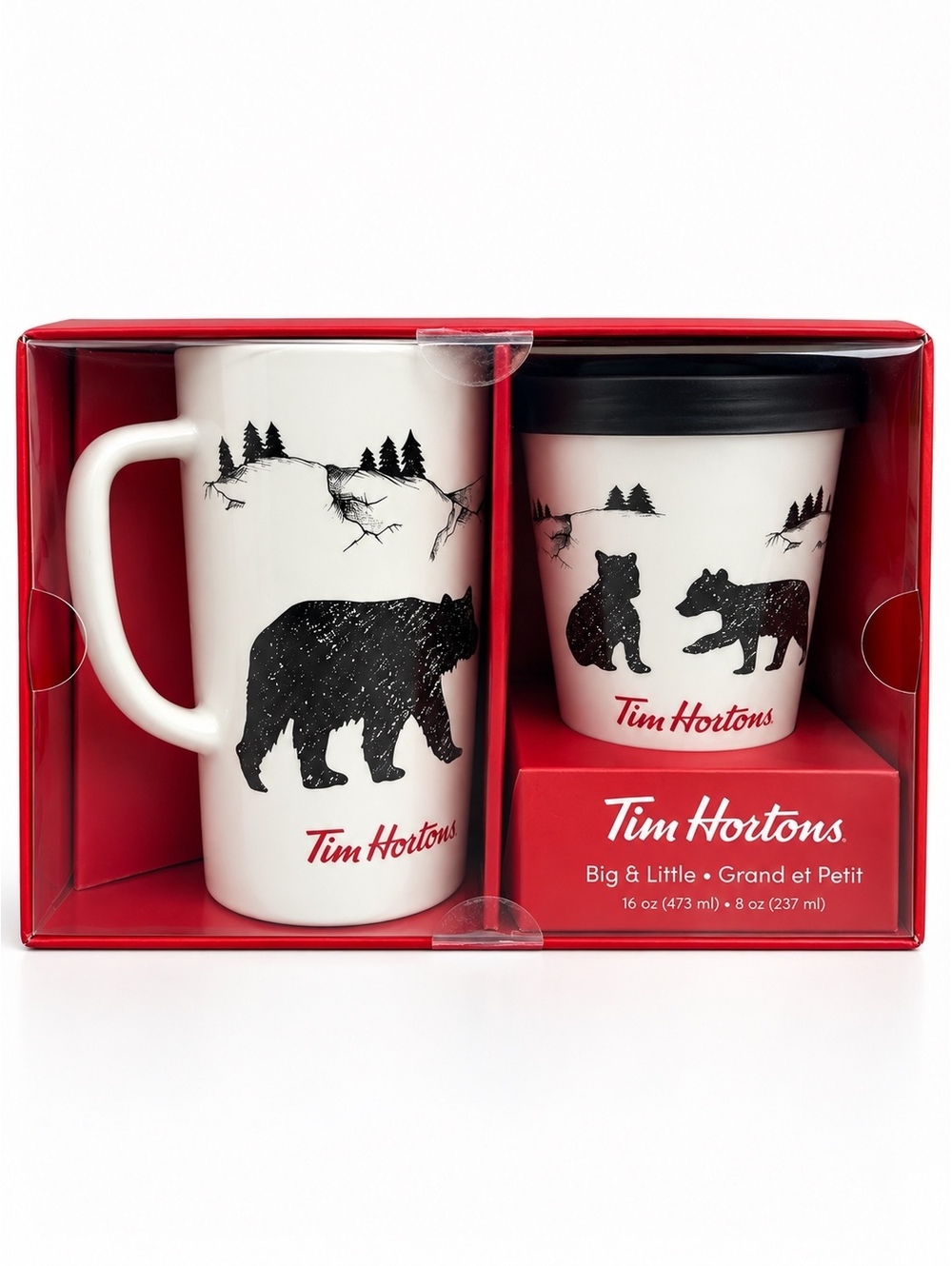 Tim Hortons 2018 Big & Little Bear Mug Tumbler Gift Set New in Box